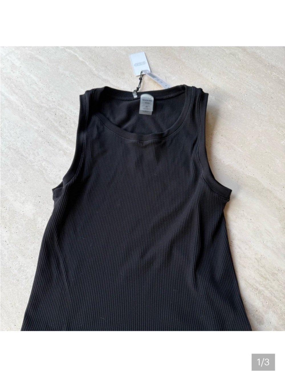 NWT Aritzia Black Ribbed Tank Top